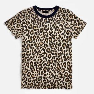 J. Crew Leopard Print Ringer Tee